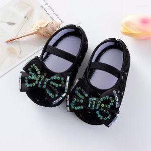 First Walkers Infant Born Baby Girls Toddler Spring Summer Flats Glitter Bowknot Princess Dress Shoes No-Slip Drop