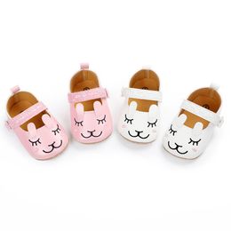 Eerste Walkers Infant Girls Soft Sole Baby Crib Shoes Toddler Booties Prewalkers Pink White White Color PU Leer