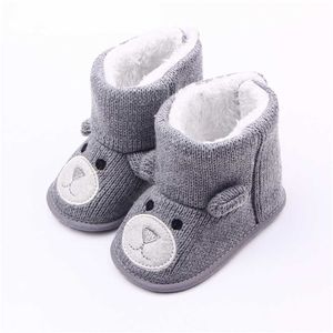 Pantoufles pour nouveau-né, chaussures de berceau antidérapantes pour bébés filles et garçons, baskets pour premiers marcheurs en fourrure, chaudes d'hiver, L0826