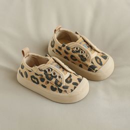 First Walkers Infant Toddler Shoes Autumn Girls Boys Casual Canvas Shoes Niños Fondo suave antideslizante Leopard Kids Baby First Walkers Shoes 230314