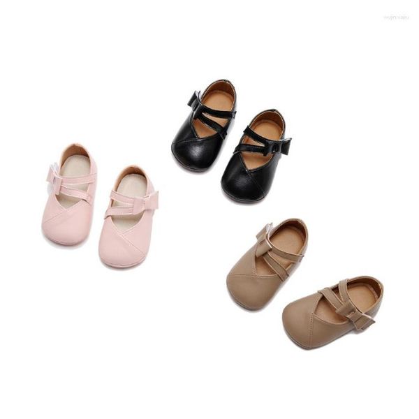 Premiers marcheurs INS Style Baby Steps Chaussures de marche PU Cuir Bow Noeud Princesse Party Chaussures Solide Couleur Printemps Automne Infantile Tout-petits