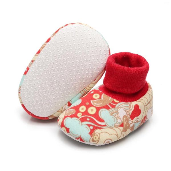 Premiers marcheurs enfants bambin chaussures année chinois mignon imprimé bébé garçon fille coton épaissi chaud antidérapant sol