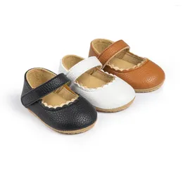 Eerste wandelaars Meckior Baby Girl Shoes Pu Leathers Princess Lace Casual Soft Rubber Sole Born Toddler Crib