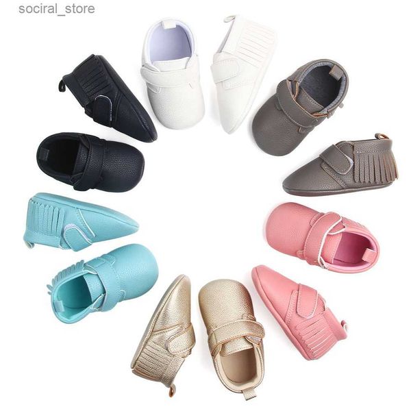 Mocassin premiers marcheurs nouveau-né bébé chaussures enfant en bas âge Prewalker chaussures bébé garçon fille Pu gland pendentif chaussures en cuir L240402