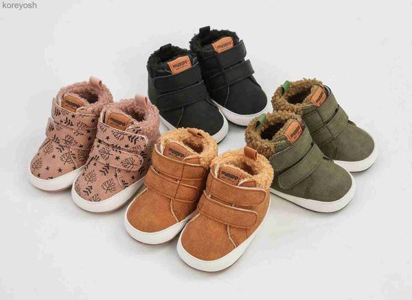 Premiers marcheurs Nouveau bébé garçons filles haut coton enfant en bas âge bottes nouveau-nés Prewalkers hiver garder au chaud mocassins chaussures premiers marcheursL231016