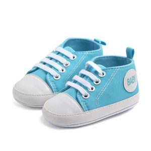 Eerste wandelaars nieuwe baby casual unisex schoenen canvas anti slip zacht babyjongens en meisjes sportschoenen pasgeboren solide kleur eerste stap baby en peuter schoenen d240525