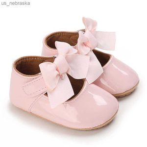 First Walkers New Newborn Baby Girls Shoes Infant Soft Sole First Walkers Toddle Bow Knot Princess Shoes Party Wedding Prewalker 018 Meses L230518