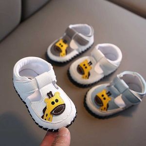 First Walkers Nieuwe zomer schattige cartoon jongens babyschoenen 1-jarige anti slip hollow design sandalen met zachte zolen voor kinderen eerste wandelaar 0-18 D240525
