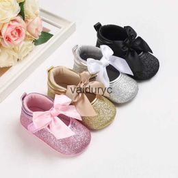 Eerste wandelaars pasgeboren babymeisjes schoenen pu lederen buckle big boog zomer prinses feest trouwmeisje h240506