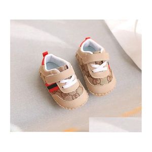 Eerste wandelaars pasgeboren print sneakers casual schoenen zachte zool prewalker baby baby sport kinderen ontwerper schoen drop levering kraamaat dhbbk