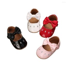 Premiers marcheurs princesse bébé chaussures filles infantile semelle souple Toddle Mary Jane noeud noeud chaussure née respirant Prewalker 0-18 mois