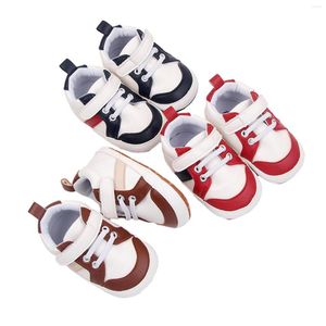 Premiers marcheurs Pudcoco Infant Baby Boys Sneakers Stripe PU Cuir Anti-dérapant Semelle souple Prewalker Enfant Walker Chaussures 0-18M