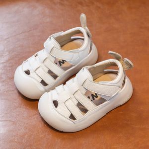 Eerste Walkers Sandal Bayi Perempuan Laki Laki Sepatu Balita Musim Panas Anak Anak Sekolah Sol Lembut Kulit ASLI PANTAI 230328