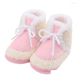 Babyschoenen Sceinret Baby Verdikte P Laarzen Baby Tie-Up Antislip Zachte Zool Platte Schoenen Winter Warm Wieg Drop Delivery Kids Maternit Otdw7