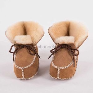 Primeros caminantes Zapatos primer caminante zapatos de invierno niños cuero original piel de lana mocasines para niñas zapatos suaves pieles de felpa botines para bebés 240315