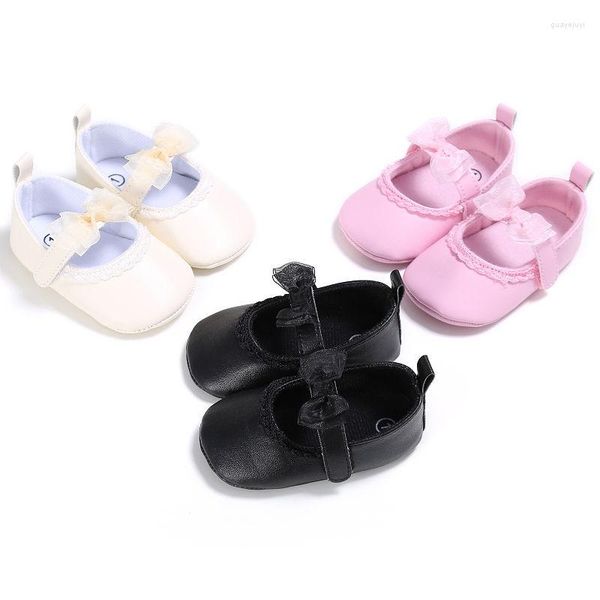 First Walkers primavera otoño bebé niñas PU Leahter solo zapato princesa Mary Jane zapatos cuna suela de goma suave Prewalkers calzado Walker