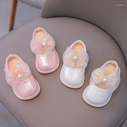 Premiers marcheurs printemps automne bébé filles chaussures mignon arc en cuir PU princesse couleur unie enfants filles danse enfant en bas âge