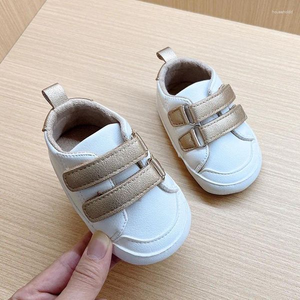 Primeros caminantes Primavera Otoño Moda Zapatos de bebé Nacido Infantil Niñas Niños Suela suave Antideslizante PU Zapatilla de deporte Caminando