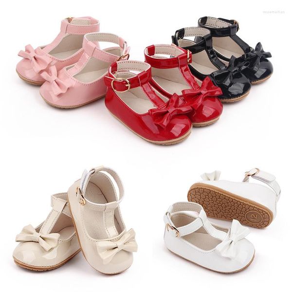 First Walkers Spring Baby Girls Shoes Princess Born Bow Cute Suela blanda Calzado antideslizante PU