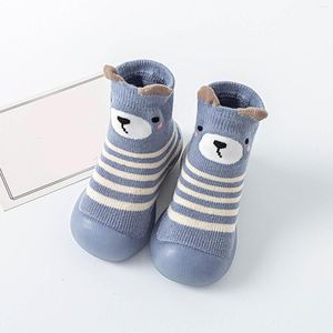 Eerste wandelaars riem babyschoenen baby jongens meisjes dier cartoon sokken peuter fleece warm de vloer maat 6 breed