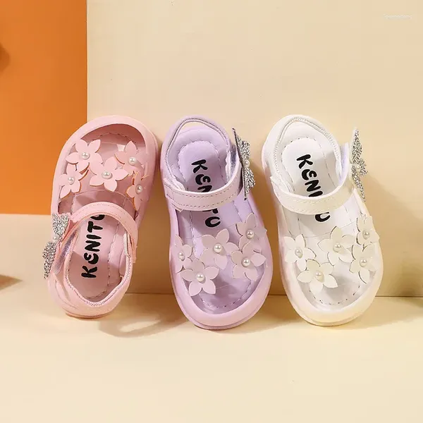 First Walkers Summer 0-1-4 Sandalias infantiles para niños Niñas Princesas Princesas y niños pequeños Sala suave SOLO zapatos para niños pequeños