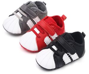 Eerste wandelaars zomer herfst babymeisjes schoenen gestreepte pu non-slip babyjongen casual sneakers 0-18m