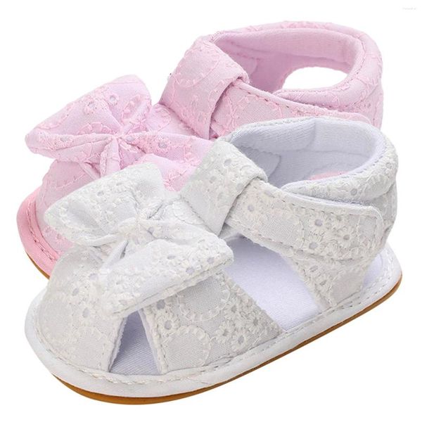 Primeros caminantes Verano Bebé Niñas Sandalias Niño Zapatos de punta cerrada Nacido 2024 Bowknot Princesa Infantil Transpirable Suave