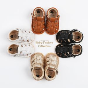 Babyschoenen Zomer Baby Schoenen Jongens Eerste Lopen Zuigelingen Sandalen Baby Schoenen Prewalkers Pu Leer Klompen Flats Effen Kleur 230601