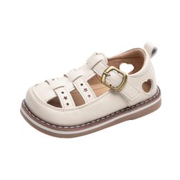 Premiers marcheurs été bébé chaussures en cuir évider semelle souple enfant en bas âge enfants sandales antidérapant mode petits garçons filles chaussures 230314