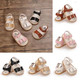 Eerste Walkers Summer Fashion Born Baby Shoes Non-Slip Rubber Soles Boys and Girls Breathable Leather Baby's Walking