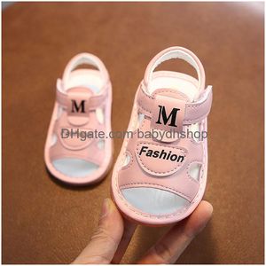 Premiers Walkers Summer Girls Boys Kids Sandals Baby Shoes 4 Styles Toddler Slippers Soft Bottom Enfants Designer Drop Livrot Otagh