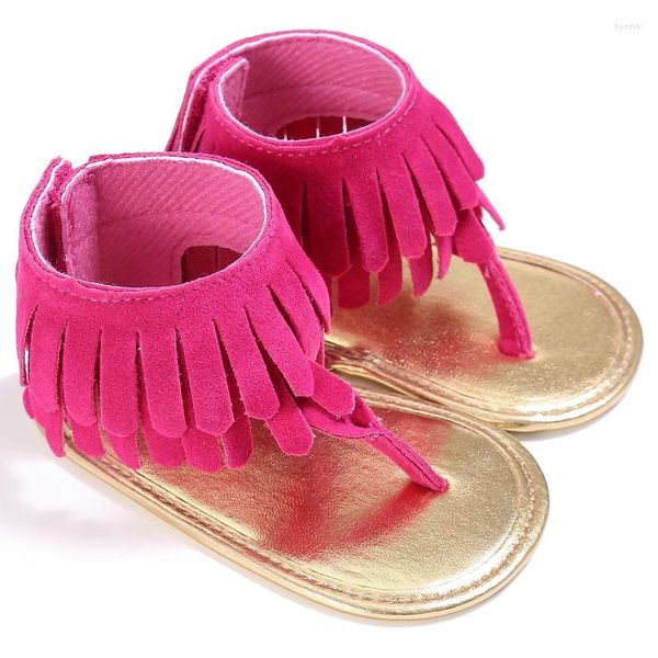 Premiers marcheurs été enfant en bas âge né bébé fille chaussures gland anti-dérapant tongs prewalker pour les filles 0-18M