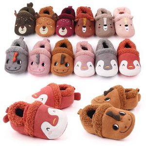 First Walkers Super Keep Warm Infant Slippers Peuter Babyschoenen Baby Boy Girl Geport Crib Shoes Cute Cartoon Anti-Slip Prewalker Baby Slippers Q240525