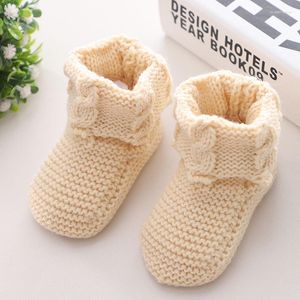 Premiers Marcheurs Les Produits Finis Faits À La Main Tissés Automne Et Hiver Chaussures En Laine Pour Bébé Born Tricoté 0-3-6 Mois