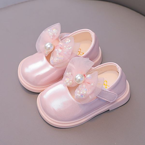 First Walkers Toddler Girl Mary Jane Shoes Baby Leather Shoes para niños Princess Shoes Party Dance Performance zapatos Pearl Bow Oxford Shoes 57R 230614