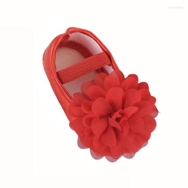 Premiers marcheurs enfant en bas âge enfant bébé fille chaussures en mousseline de soie fleur bande élastique né en marchant belles et mignonnes chaussures # p301