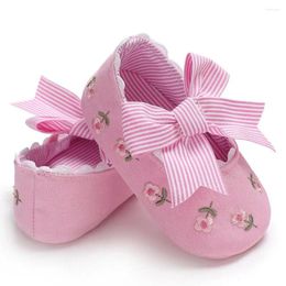 First Walkers Toddler Shoes Bow-Knot Design Non-Slip Cotton Baby Girls Princess Soft Sole Decoration for Kids