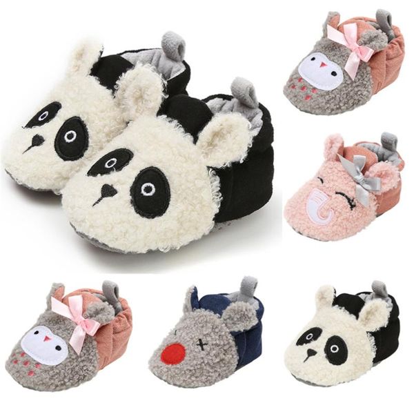 Primeros pasos, zapatos para niños pequeños, bebés, niños, niñas, animales de dibujos animados, retales, suela suave, calzado informal cálido, calzado 0-18M A20