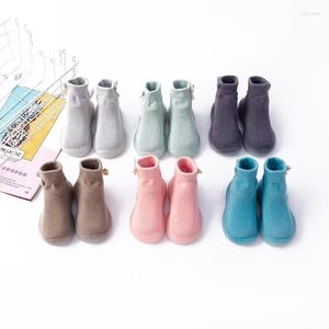 Chaussures de premiers pas unisexes en coton pour tout-petits de 0 à 5 ans, bottes antidérapantes en Silicone à semelles souples pour bébés garçons