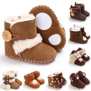 Premiers marcheurs VALEN SINA hiver bébé chaussures mignonnes marron garçon fille bottes de marche garçons cheville tout-petits confort doux Borns chaud chaussons tricotés