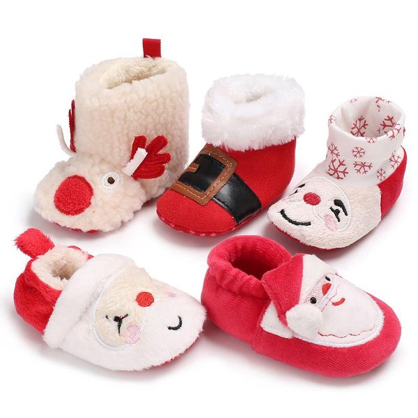 Premiers marcheurs chauds Prewalkers bottes enfant en bas âge bébé fille garçon crochet tricot polaire laine neige berceau chaussures noël hiver chaussons DS9First