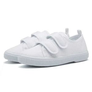 Eerste wandelaars witte canvas schoenen voor babyjongens meisjes casual schoenen kinderen schattige zachte zool wandelschoenen peuter kinderen schoeisel Q240525