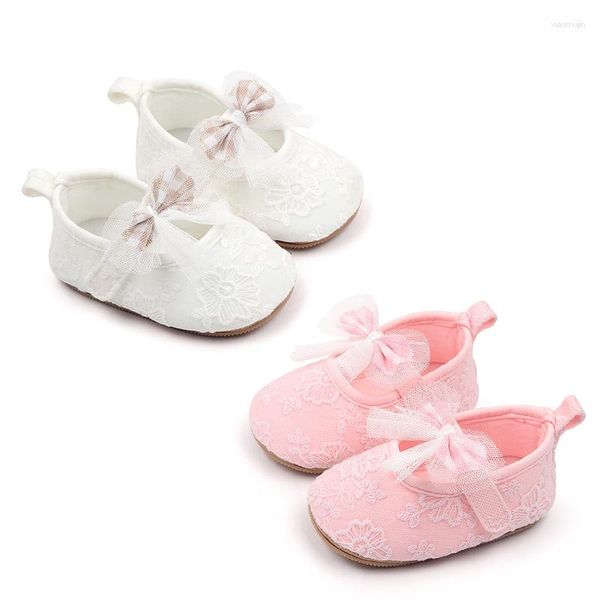 Primeros caminantes blanco rosa 6 meses 12 bebés niñas zapatos infantiles arco encaje niña princesa