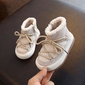 First Walkers Winter Baby Boots Warm pluche rubberen zool peuter kinderen sneakers baby schoenen mode kleine jongens meisjes laarzen 230227