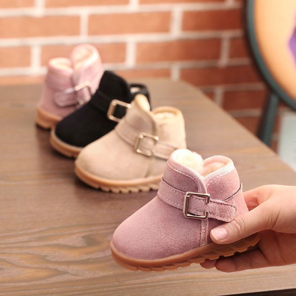 Premiers Walkers Chaussures de coton pour bébé d'hiver 1 à 2 ans plus en velours épais couleur solide pour tout-petit garçons et filles Bottes de neige bébé 221122