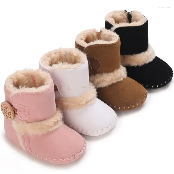 Premiers marcheurs hiver né bébé filles princesse velours bottes à semelles souples infantile enfant en bas âge enfants épais chaussures chaudes chaussures chaussons