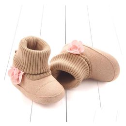 Babyschoenen Wintersneeuw Babylaarzen Warme pluisballen Binnen Katoen Zachte zool Baby pasgeboren peuter Drop Delivery Baby, Kids Materni Dhhkl