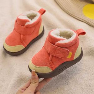 First Walkers Winter Toddler Kids Girls Snow Boots Plush Warm Baby Boy Shoes Soft Bottom First Walkers Q240525
