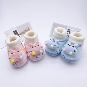First Walkers Winter Warm Born Toddler Boots Baby Girls Boys Shoes Fashion Cartoon Soft Sole Snow Non-Slip Crib Booties First