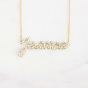 Firstmdam Pure 18K 14k Diamonds Diamonds Collier Script Collier Pendeur